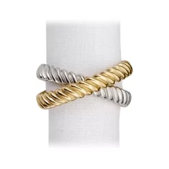 Best Sale ⌛ L'Objet Deco Twist Napkin Jewels, Set Of 4 Gold/platinum 🤩
