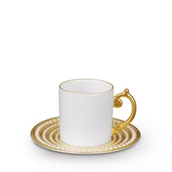 Wholesale 😉 L'Objet Perlee Gold Espresso Cup & Saucer Gold, White 🌟