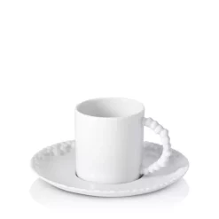 Promo 👏 L'Objet Haas Mojave Espresso Cup & Saucer White 👏