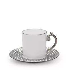 Best Pirce ❤️ L'Objet Aegean Espresso Cup & Saucer White/platinum 👏