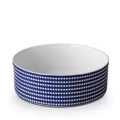 Best Sale 🔔 L'Objet Perlee Bleu Deep Serving Bowl, Large Blue, White 👏